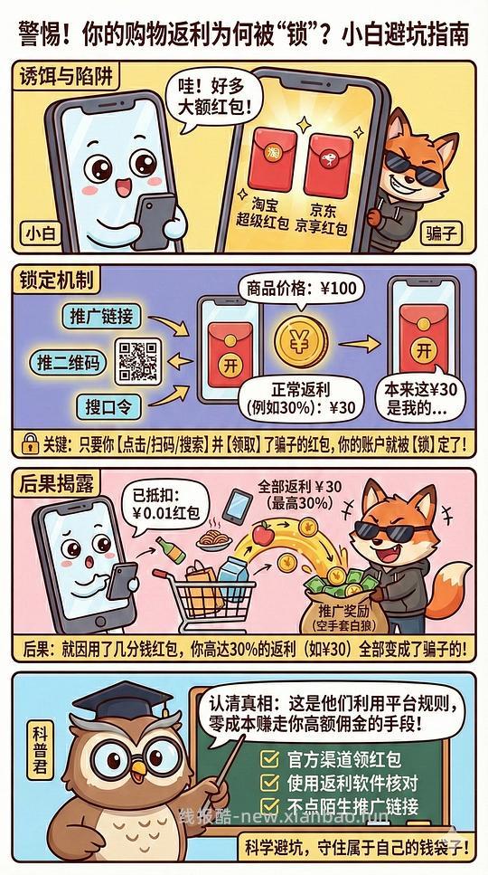 讨论/【科普】618必看！锁佣、锁佣红包、锁佣诈骗科普漫画！ - 线报酷