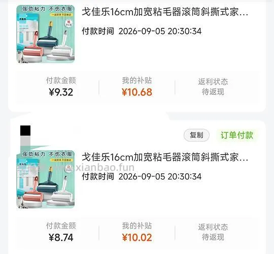 5r入2个粘毛器➕17卷替换装（共1020撕） - 线报酷