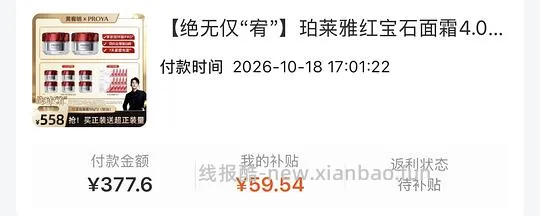 红宝石面霜317 250g➕红宝石面膜十片 - 线报酷