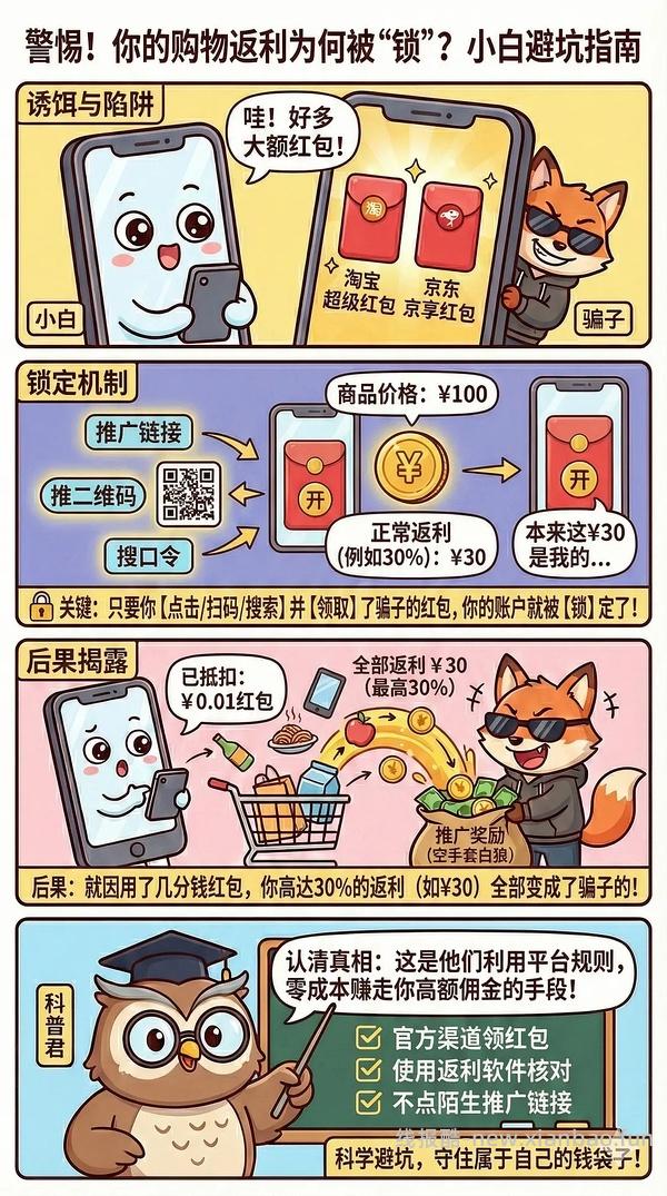 讨论/【科普】618必看！锁佣、锁佣红包、锁佣诈骗科普漫画！ - 线报酷