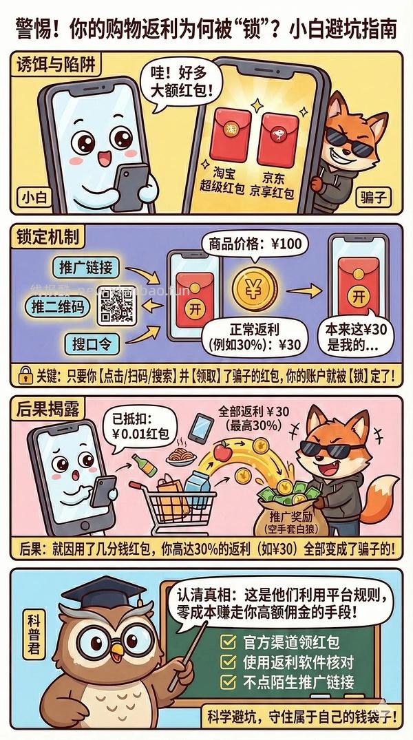 讨论/【科普】618必看！锁佣、锁佣红包、锁佣诈骗科普漫画！ - 线报酷