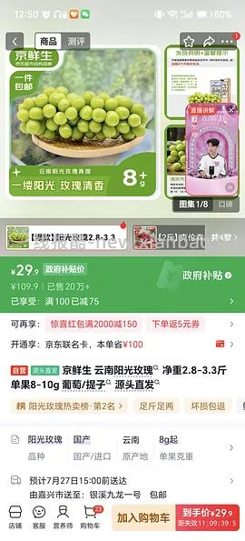 18.41买3斤阳光玫瑰 - 线报酷